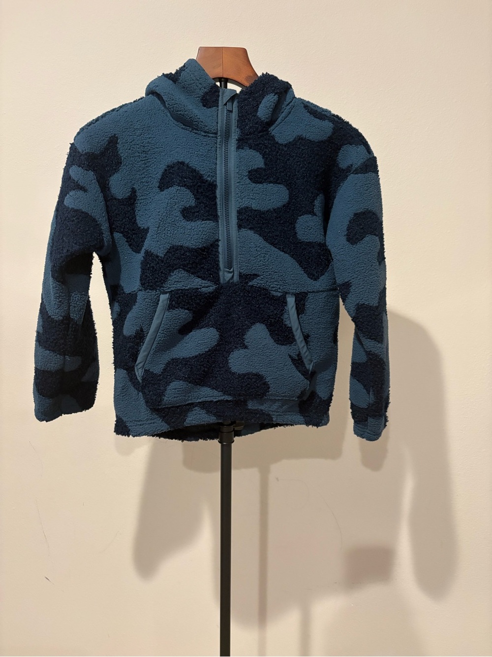 all in motion kids Navy and Teal Camo Sherpa Half-Zip Jacket 8